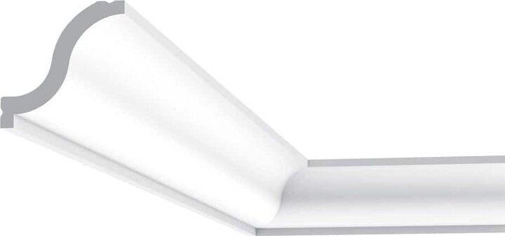 2-1/8 in. x 2-1/8 in. x 78-3/4 in. Primed White Plain Polystyrene Crown Moulding (4-Pack)