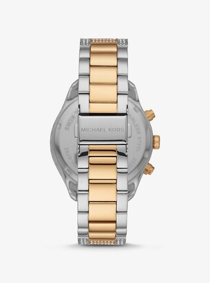 Michael Kors Oversized Layton Pavé Two-Tone Watch - ShopStyle