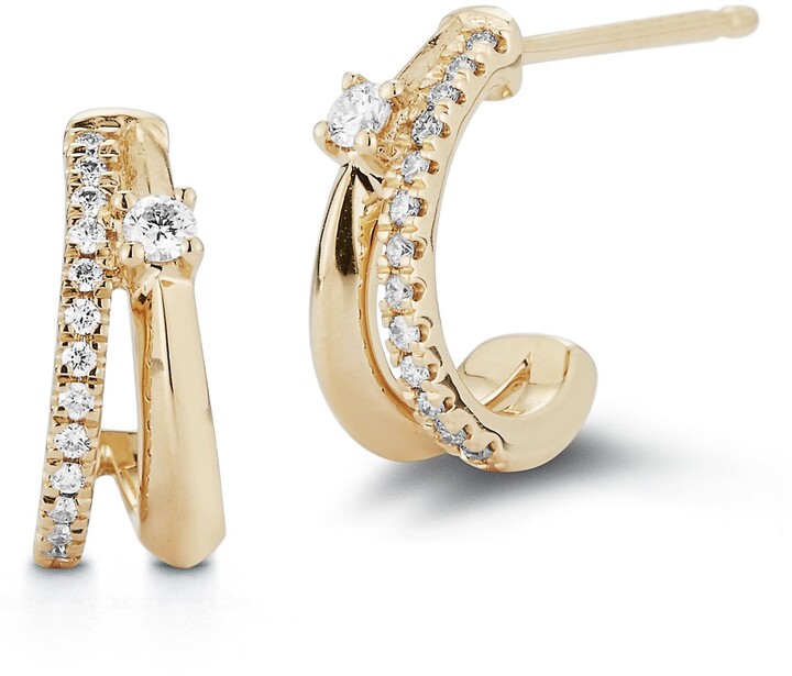 Dana Rebecca Designs Reese Brooklyn Diamond Double Huggie Hoop Earrings ...