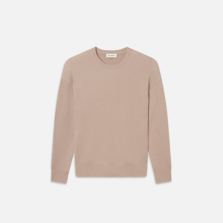 Frame Ribbed Crewneck Sweater