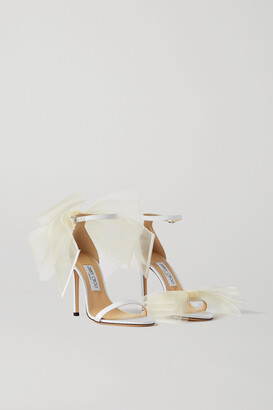 Jimmy Choo Lana Embellished Satin Sandals - Black - ShopStyle