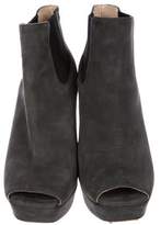 Thumbnail for your product : Prada Suede Peep-Toe Boots