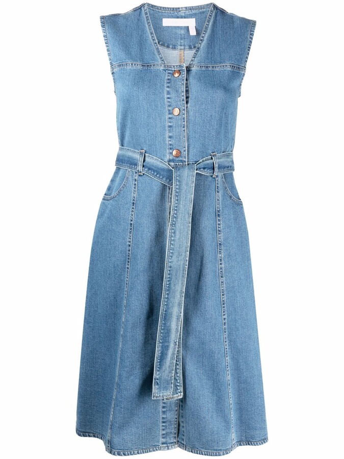 midi denim pinafore