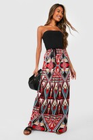 Thumbnail for your product : boohoo Geo Print Bandeau Maxi Dress