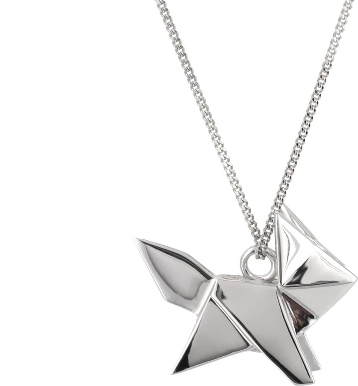 Origami Jewellery Fox Necklace Silver