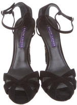 Thumbnail for your product : Ralph Lauren Collection Suede Round-Toe Sandals