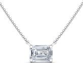 Thumbnail for your product : HauteCarat Emerald Lab Grown Diamond Pendant Necklace