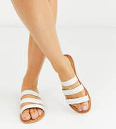 white multi strap mules