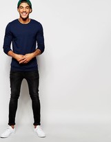 Thumbnail for your product : ASOS Muscle Long Sleeve T-shirt In Navy