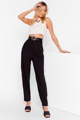 Nasty Gal Womens High Waisted Pleated Tapered Pants - ShopStyle