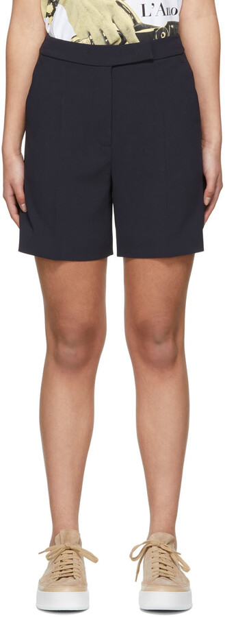 Save 38% Max Mara Synthetic Etere Pleated Tuxedo Shorts in Black Womens Clothing Shorts Cargo shorts 