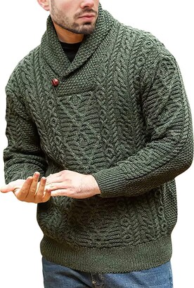 SAEEKO Men's Jumper Trendy Personality Design Warm Turtleneck Casual  Long-Sleeved Knit Pullover Outdoor Casual Comfortable Long-Sleeved Sweater  XL Grey - ShopStyle