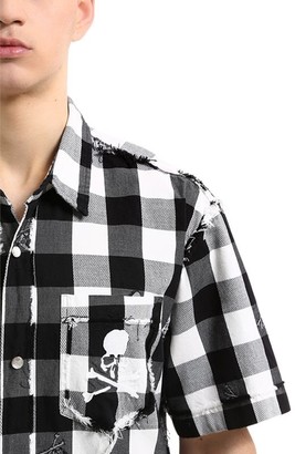 Mastermind Japan Skull Checked Flannel Short Sleeve Shirt