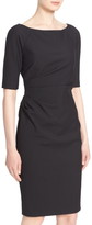 Thumbnail for your product : Lela Rose Side Ruched Stretch Twill Dress