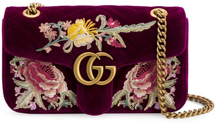 gucci marmont embroidered bag