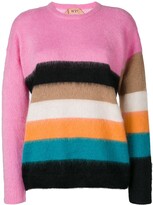 Thumbnail for your product : No.21 Striped Mohair-Blend Jumper