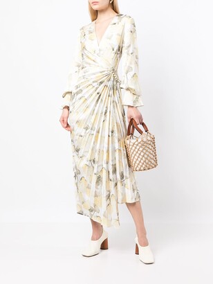 Acler Floral-Print Pleated Dress