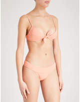 Thumbnail for your product : Vix Bouclé knot-detail bikini top