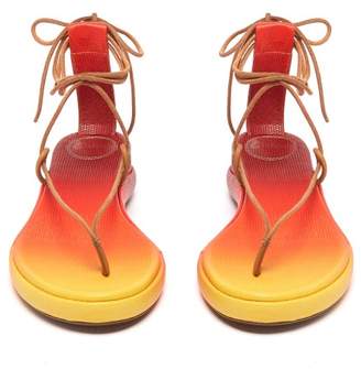 Chloé Degrade Leather Sandals - Womens - Red Multi