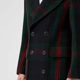 Thumbnail for your product : Burberry Tartan Wool Mohair Blend Tailored Coat