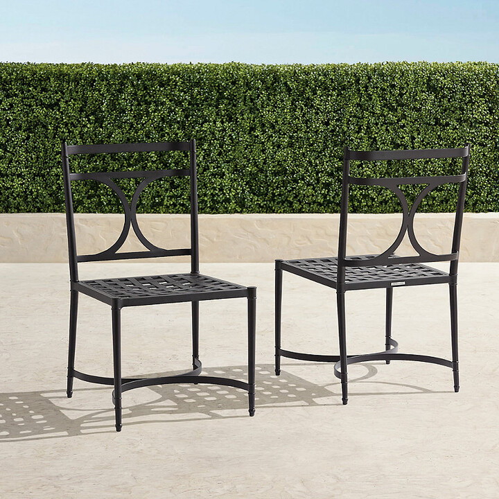 Set of 2 Angelina Dining Side Chairs in Jet Black Aluminum