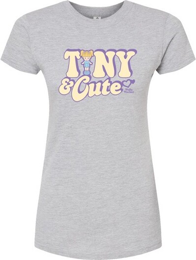 Polly Pocket Women'sPollyPocketTinyAndCuteFittedGraphicT-Shirt-HeatherGrey-Large
