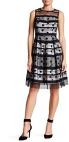 Thumbnail for your product : Sandra Darren Illusion Polka Dot Fit & Flare Dress (Petite)