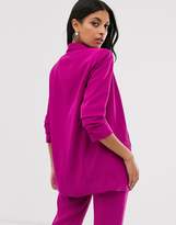 Thumbnail for your product : Stradivarius ruched sleeve blazer in pink