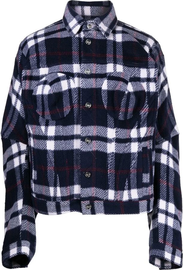 Natasha Zinko Plaid-Check Print Shirt Jacket