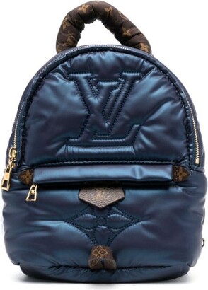 Louis Vuitton 2020 Pre-Owned Mini Monogram Denim Patchwork Palm Springs  Backpack - Blue for Women