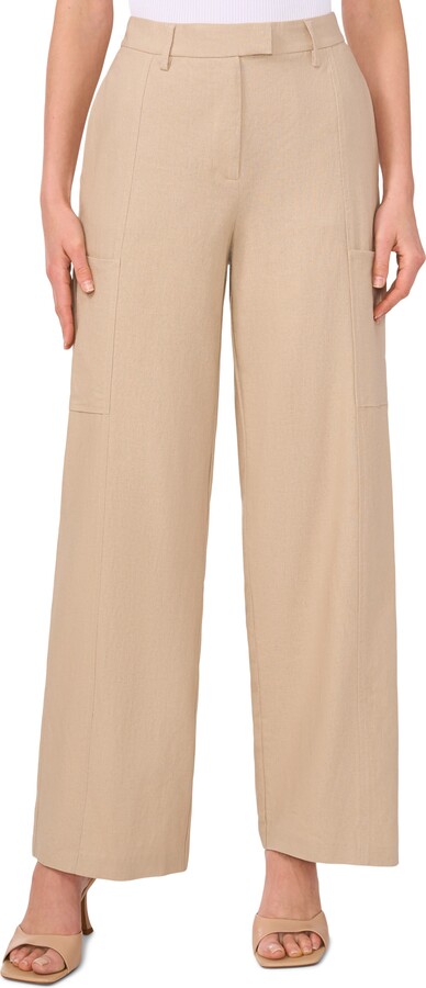 Linen Blend Straight Leg Pants