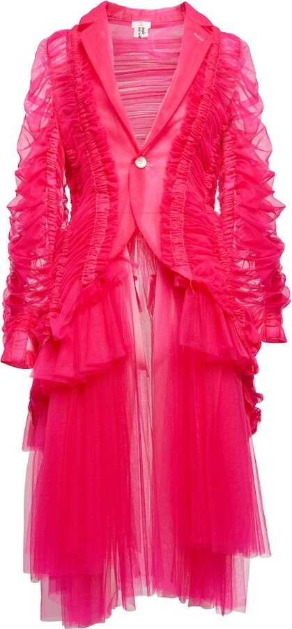 Noir Kei Ninomiya Ruched tulle blazer dress