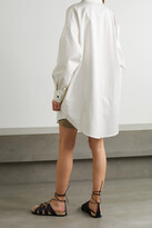 Thumbnail for your product : KING & TUCKFIELD + Net Sustain Organic Cotton And Lyocell-blend Twill Mini Shirt Dress - White