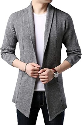 Winter Warm Knit Cardigan Sweater Men Casual Long Sleeve Big Jacket Outwear