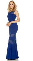 Thumbnail for your product : Quiz Royal Blue Mesh Insert Fishtail Maxi Dress