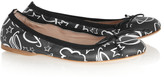Thumbnail for your product : Miu Miu Printed leather ballet flats