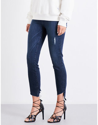 Good American Good Waist Cascade Hem skinny high-rise jeans