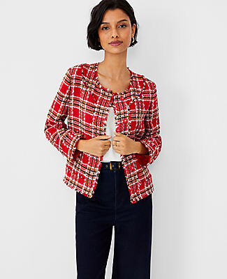 Womens Red Plaid Jacket | Shop The Largest Collection | ShopStyle