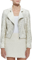 Thumbnail for your product : Alice + Olivia Jace Beaded Quilted Leather Moto Jacket