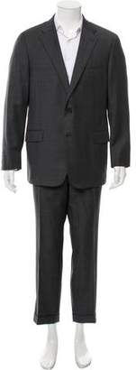 Hickey Freeman Wool Windowpane Suit