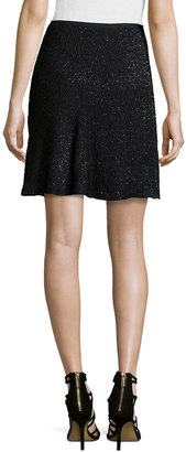Halston Embellished A-Line Skirt, Black
