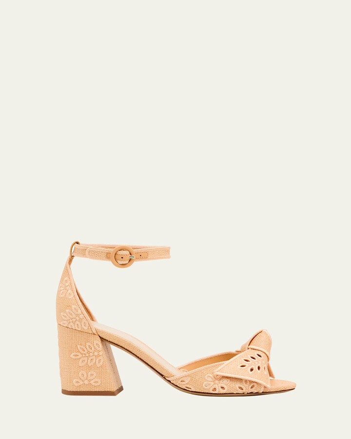 Alexandre Birman Maxi Clarita Embroidered Raffia Sandals