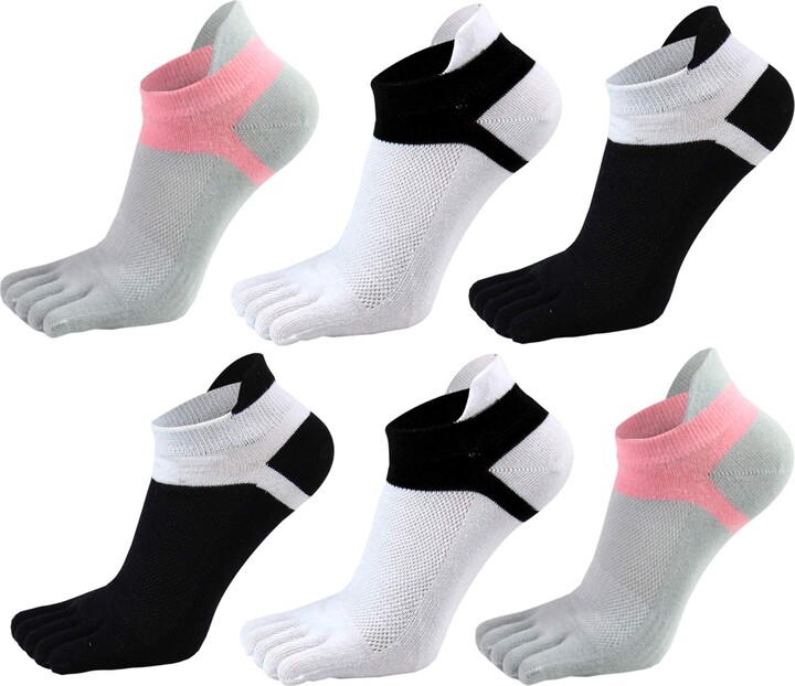 Fasot Women Toe Socks 5 Finger Cotton Wicking Athletic 6 Pack ShopStyle