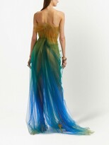 Thumbnail for your product : Oscar de la Renta Slit-Detail Gathered Evening Gown