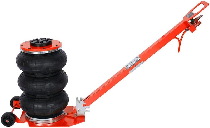 maocao hoom 3T Triple Bag Air Jack, Pneumatic Jack 3 bag, Lifting 16 in. capacity 6600 lbs., Easy-Collapsing Terrain, Red