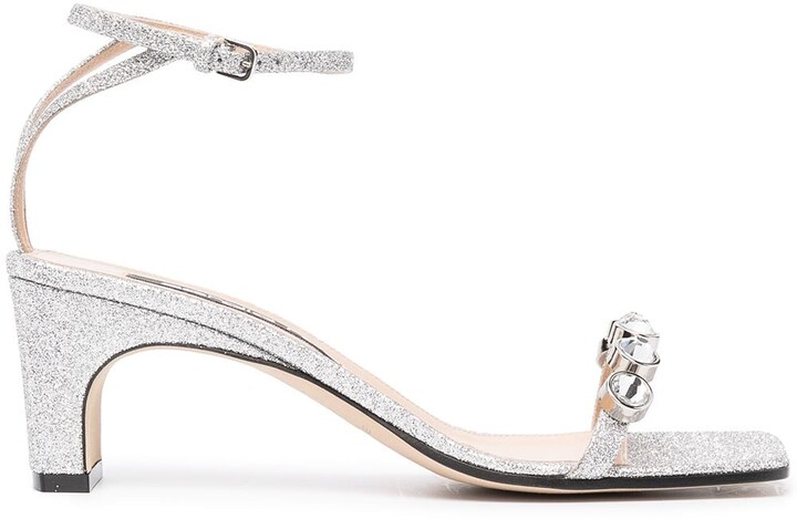 silver gem heels