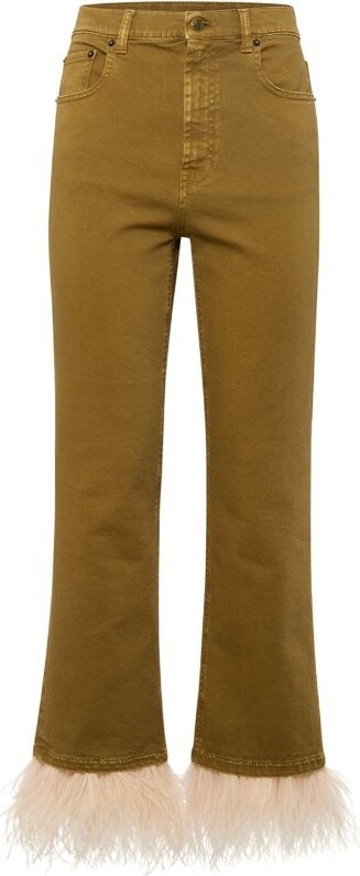Chloe Capri Jeans With Side Slits - Feather Tan