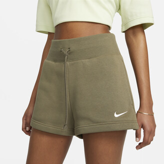 olive green nike sweat shorts