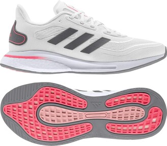 adidas Women's Supernova Running Shoe White/Grey/Signal Pink 12 - ShopStyle