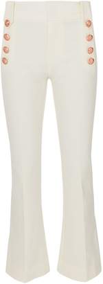 Derek Lam Cropped White Flare Sailor Trousers
